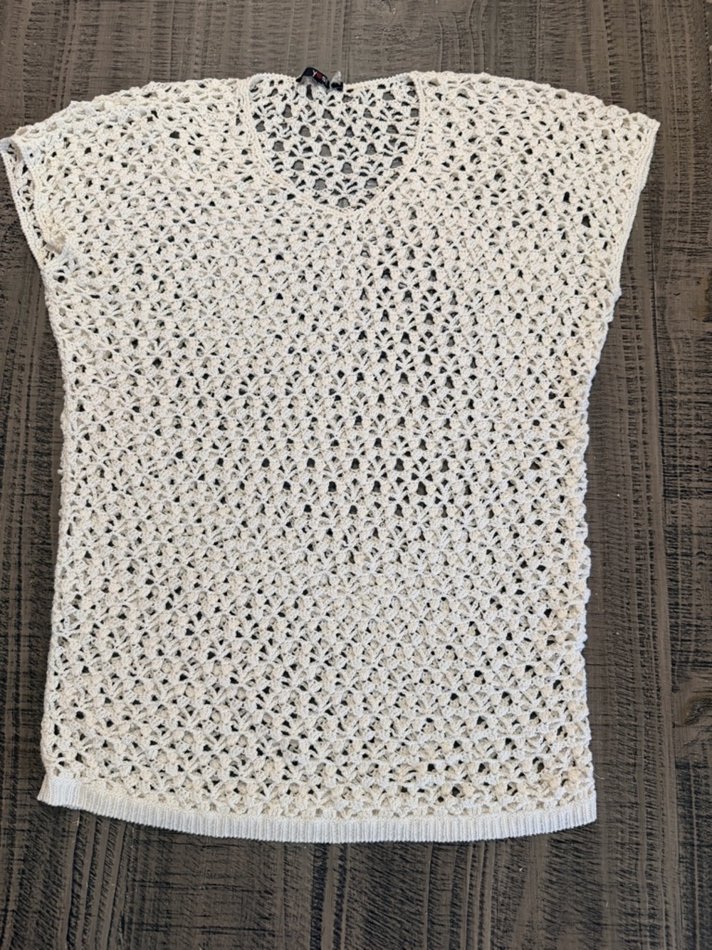 Yest White Crochet Openwork Top with Branded Tag